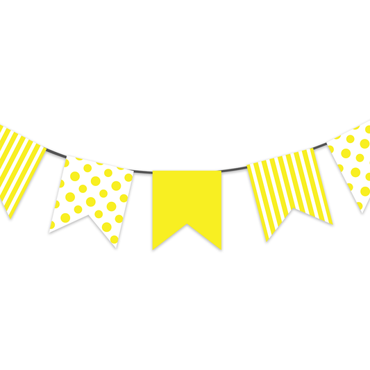 YELLOW STRIPES PARTY BUNTINGS