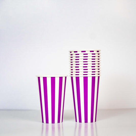 PURPLE STRIPED PARTY GLASS