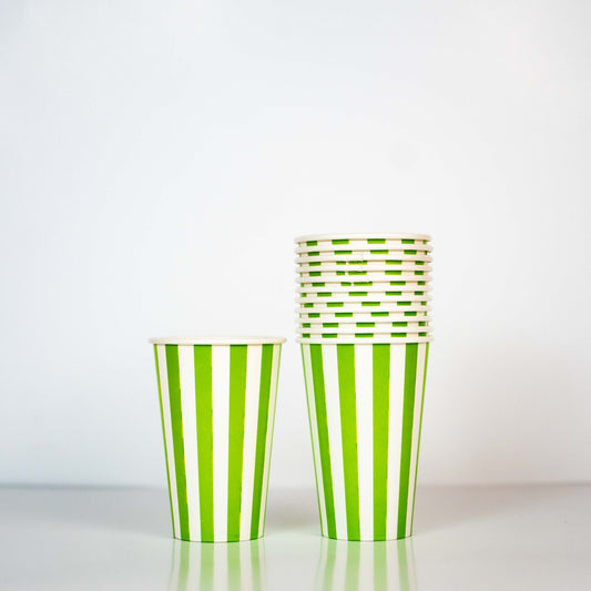 Green Striped Party Glass