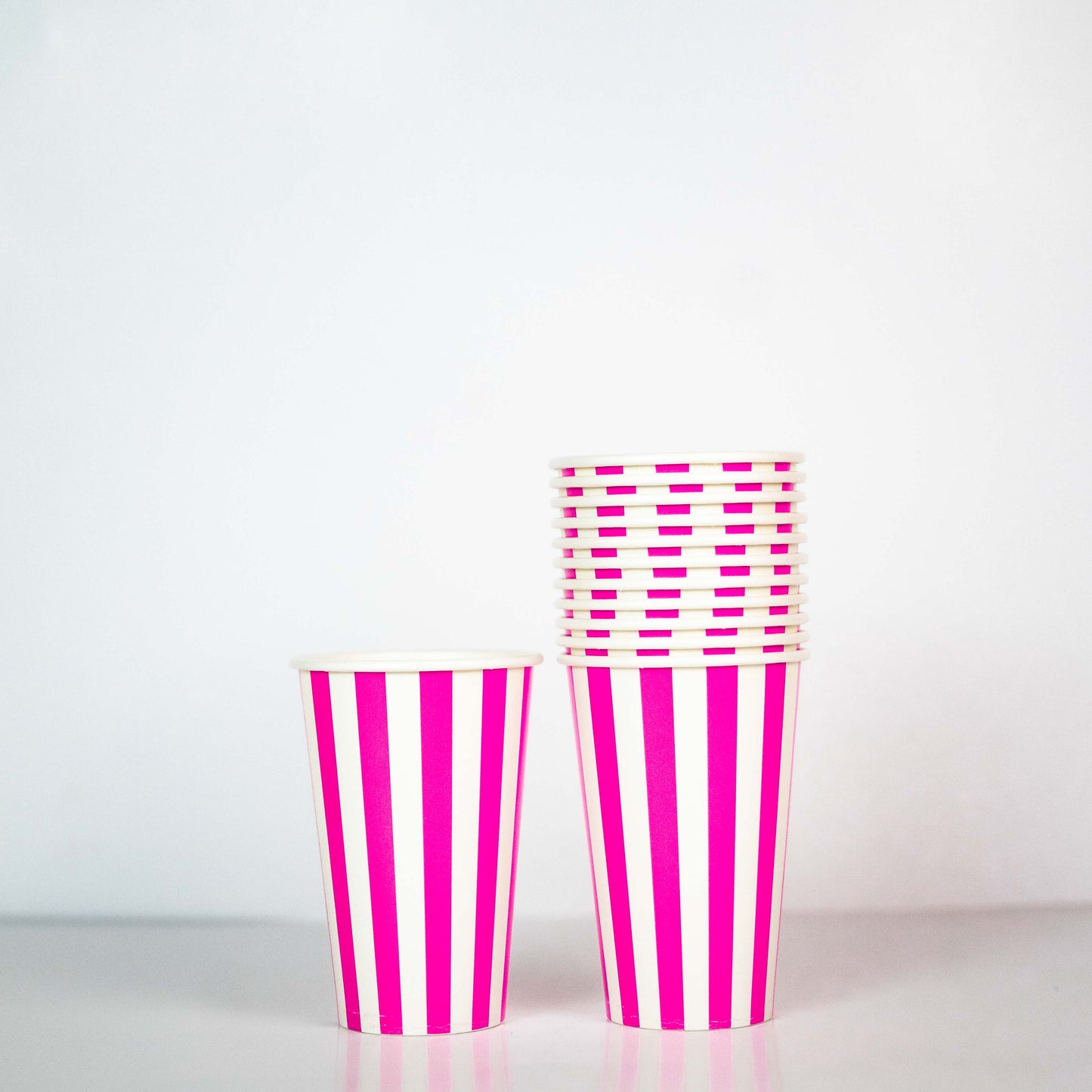 Hot Pink Striped Party Glass