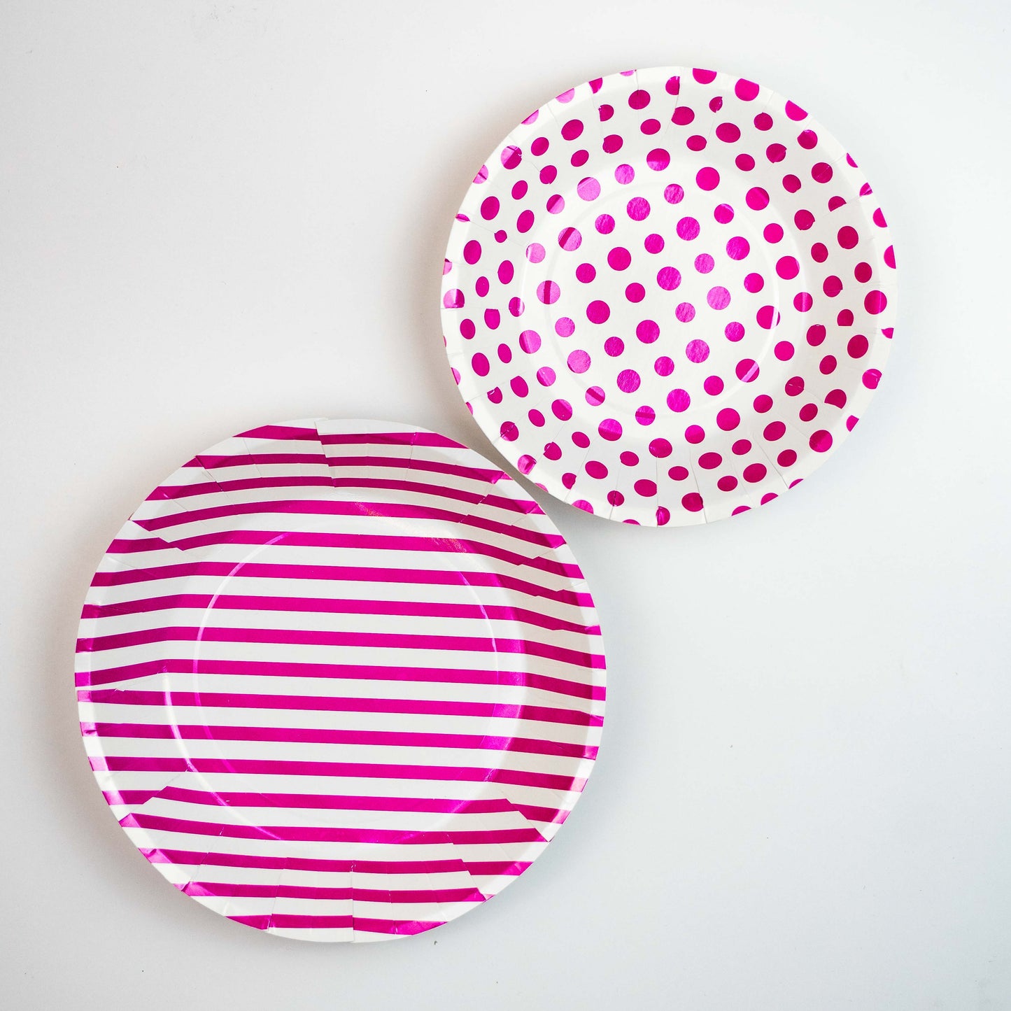 Hot Pink Striped Party Plates