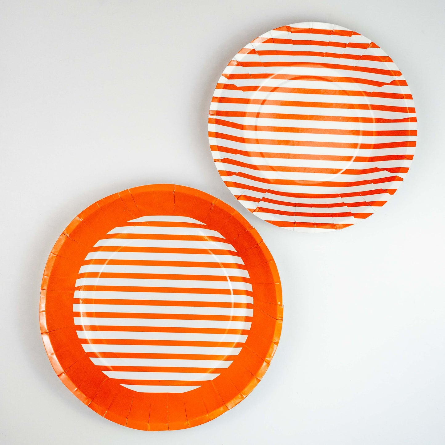 Orange Striped Party Plates