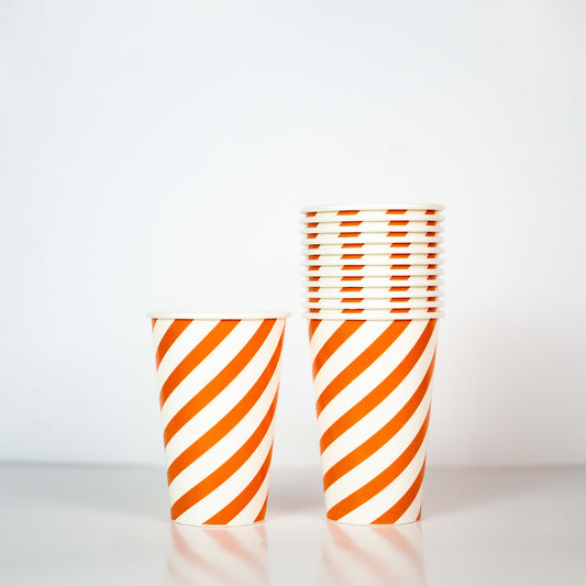 Orange Striped Party Glass