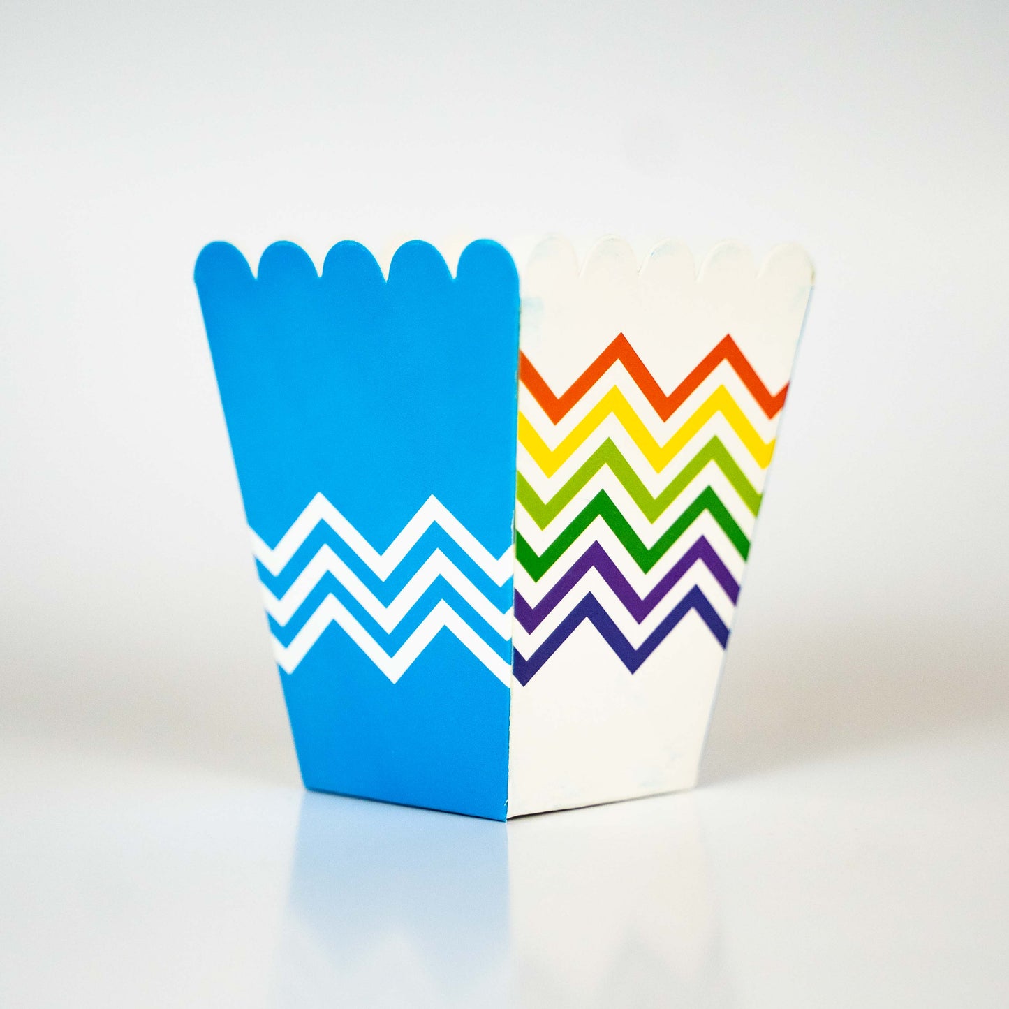 Rainbow Chevron Party Popcorn Boxes