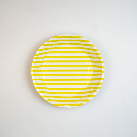 Yellow Striped Party Plates 
