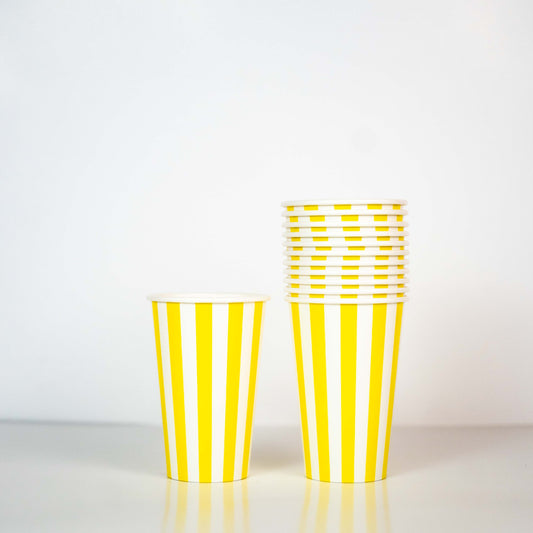 Yellow Striped Party Glass