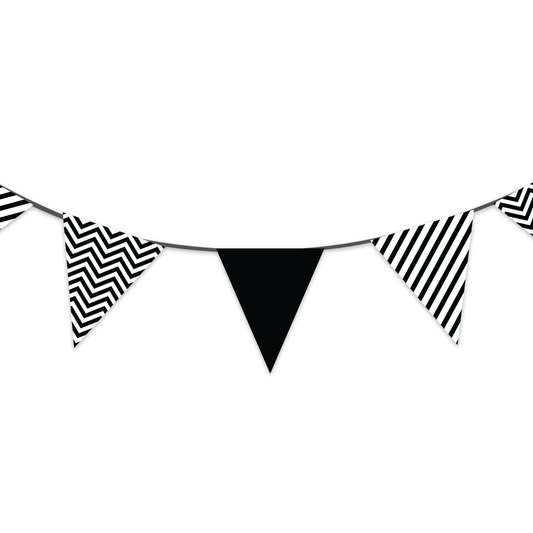 BLACK CHEVRON PARTY BUNTINGS