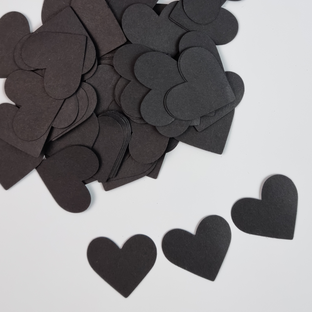 Black Hearts Party Confetti For Birthday Party Celebration