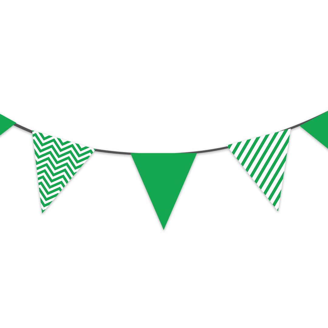 GREEN CHEVRON PARTY BUNTINGS