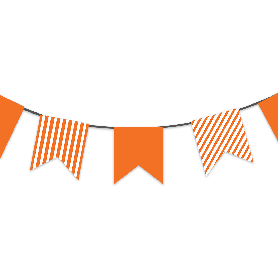 ORANGE STRIPES PARTY BUNTINGS