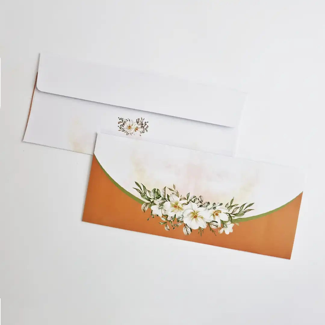 Peach Floral Cash Gift Envelope