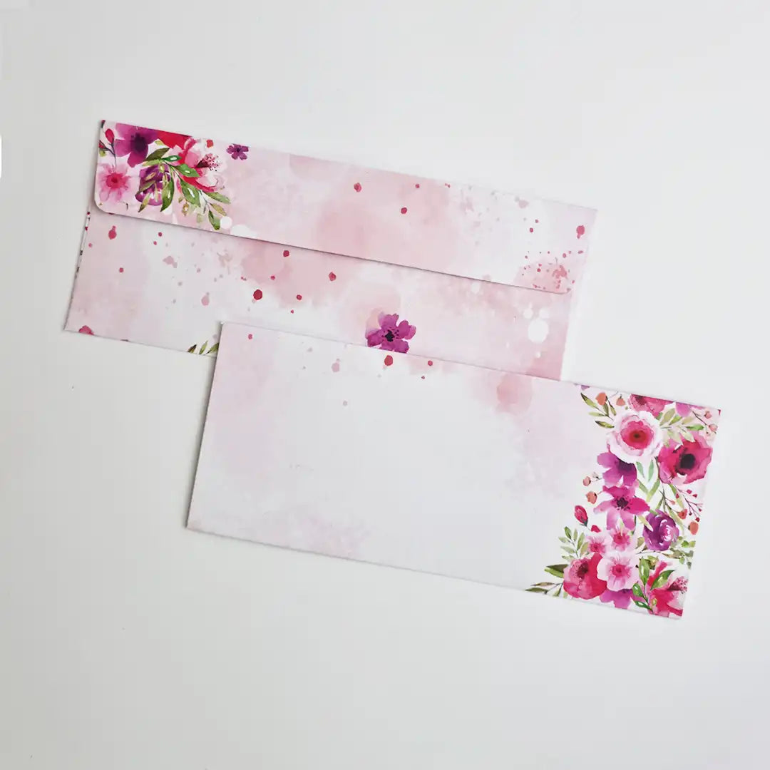 Pink Floral Cash Gift Envelope