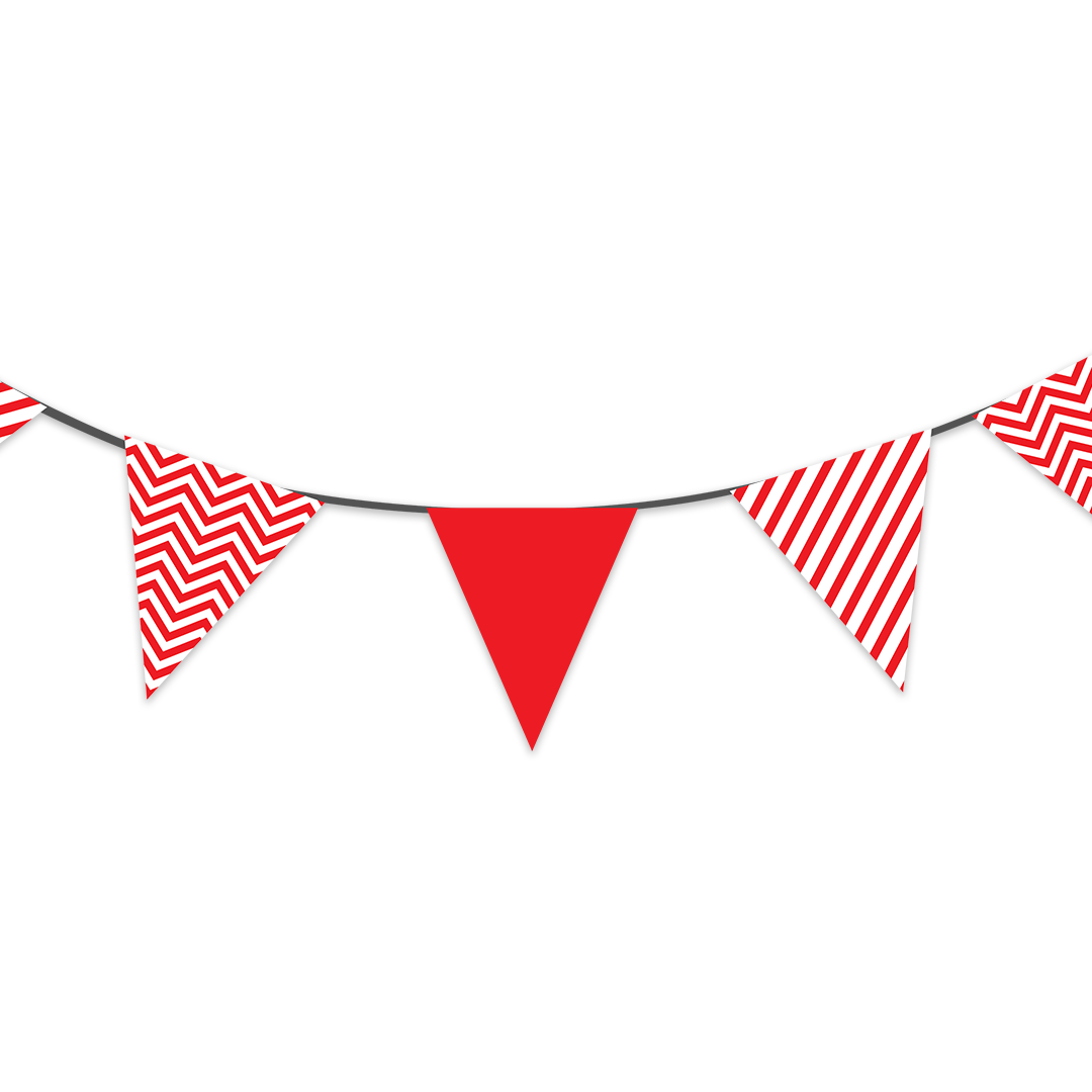 RED CHEVRON PARTY BUNTINGS