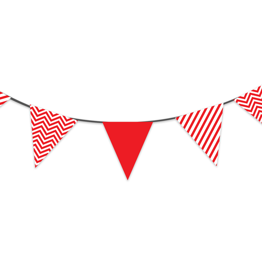 RED CHEVRON PARTY BUNTINGS