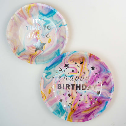 SPARKLE TIE DYE PARTY PLATE - SMALL