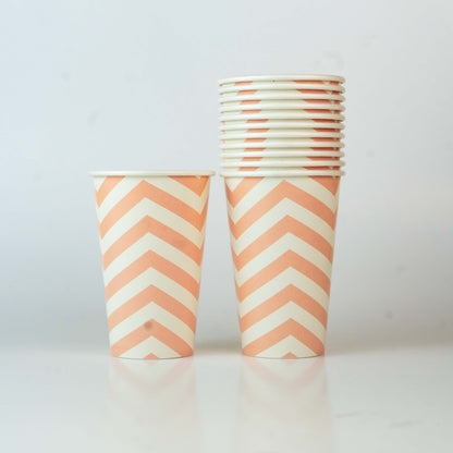 TEA PINK CHEVRON PARTY GLASS
