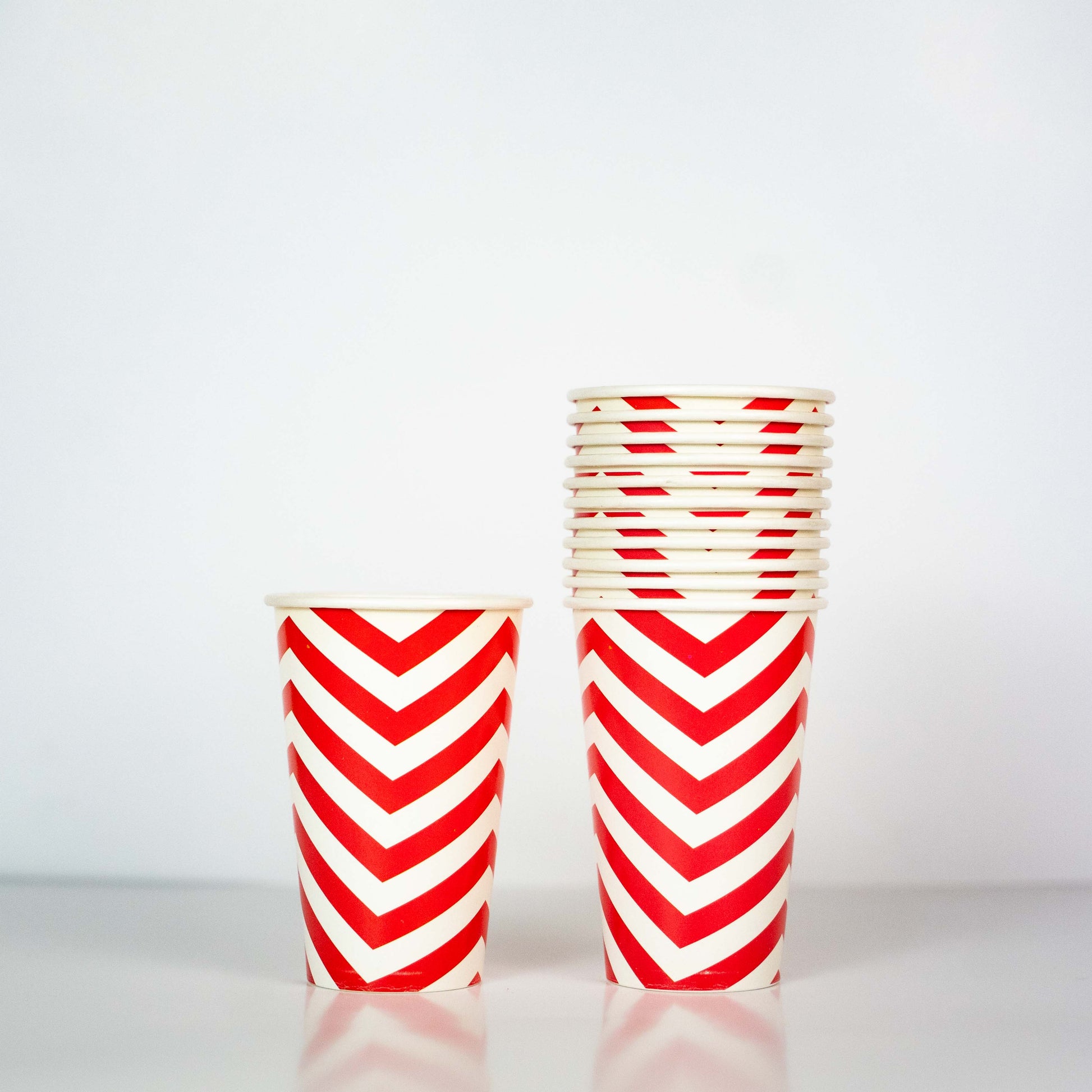 RED CHEVRON PARTY GLASS