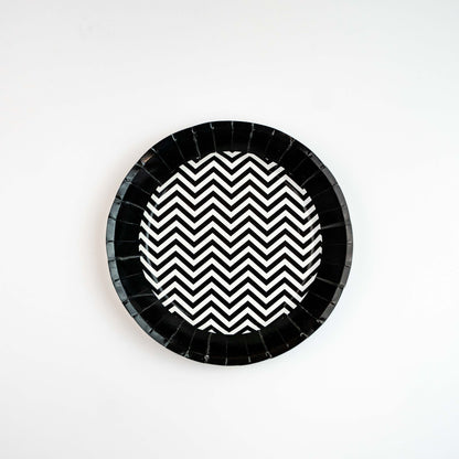 Black Chevron Party Plates