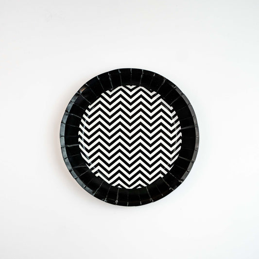 Black Chevron Party Plates