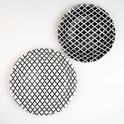 Black Filigree Party Plates