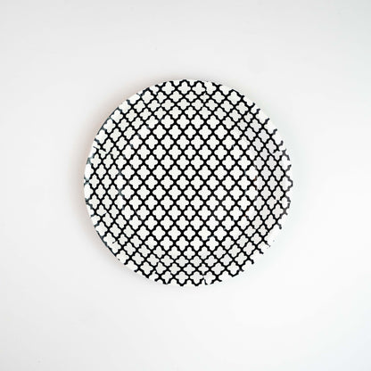 BLACK FILIGREE PARTY PLATES - LARGE