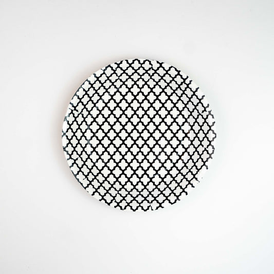 BLACK FILIGREE PARTY PLATES - LARGE