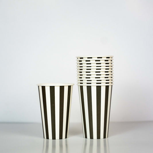 Black Striped Party Glass