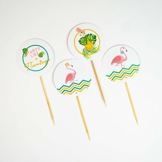 Flamingo Party Food Toppers