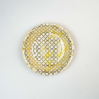 GOLD & WHITE FILIGREE PARTY PLATE - SMALL