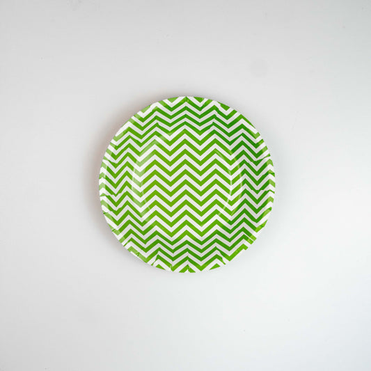 Green Chevron Party Plates