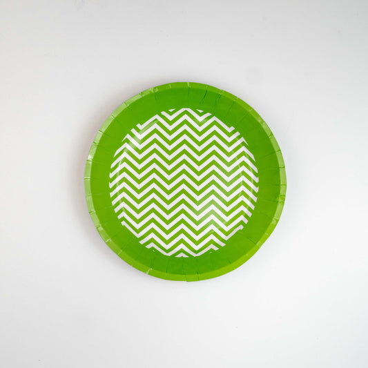 Green Chevron Party Plates