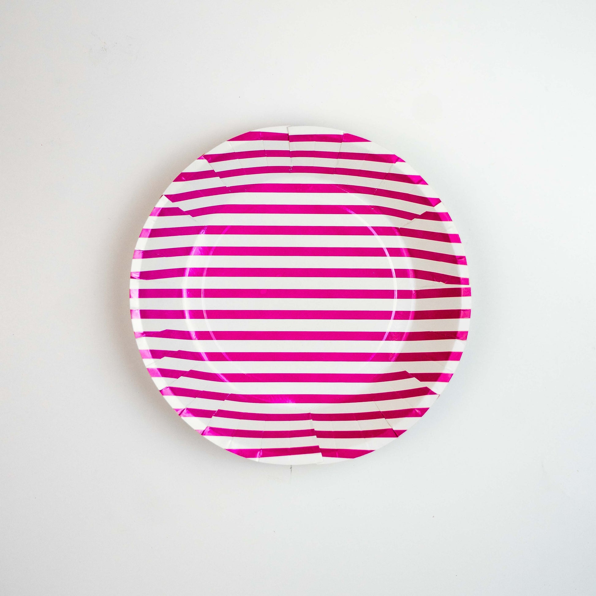 Hot Pink Striped Party Plates