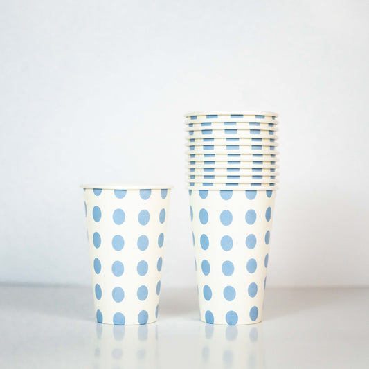 Light Blue Dots Party Glass