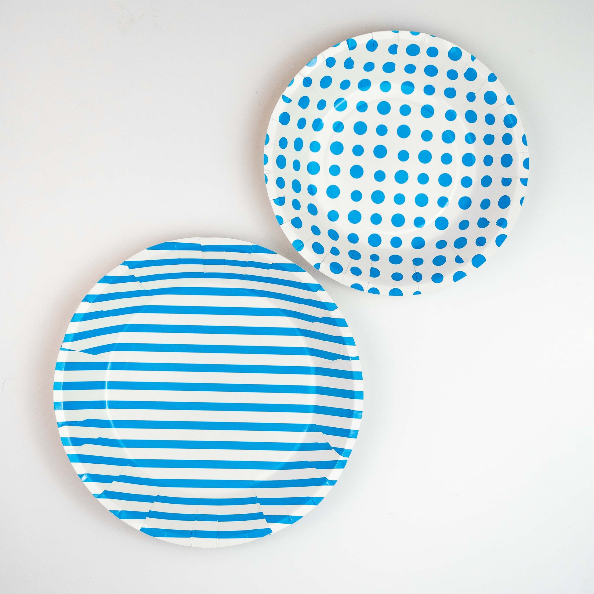 Light Blue Striped Party Plates