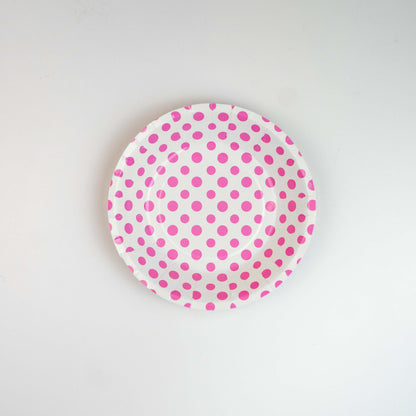 LIGHT PINK DOTS PARTY PLATES - SMALL