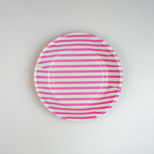 Light Pink Striped Party Plates