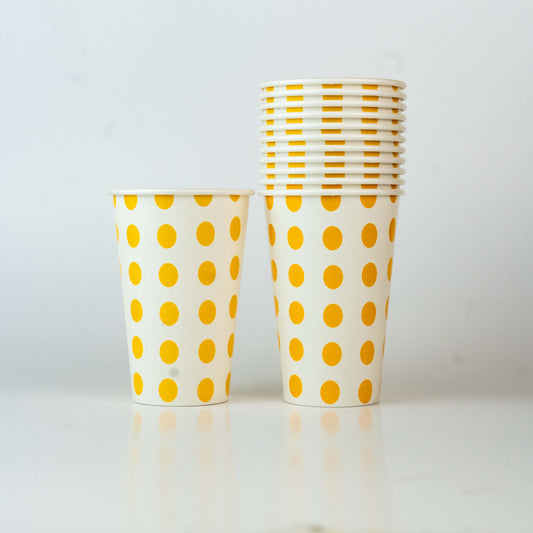 Mango Yellow Dots Party Glass