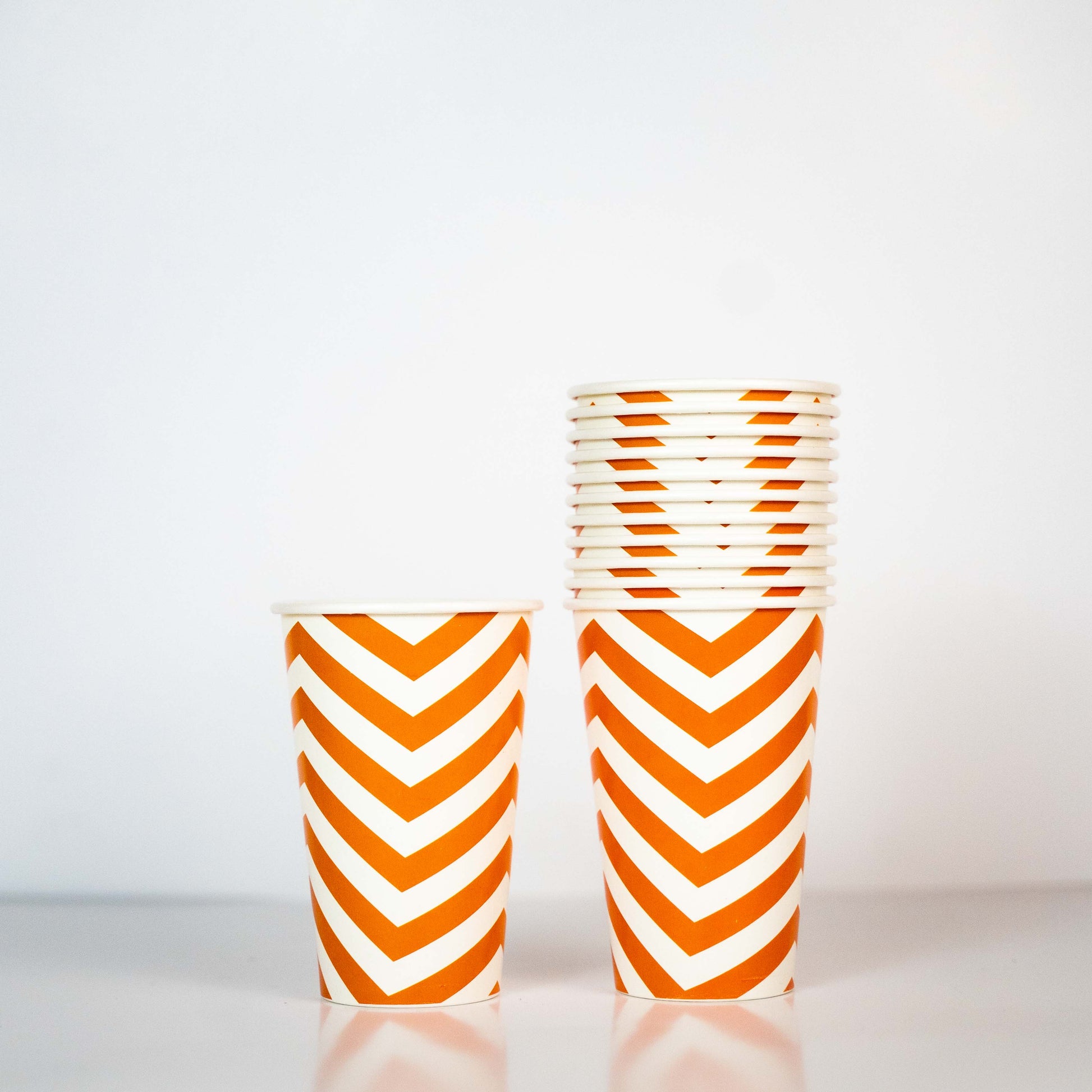 Orange Chevron Party Glass