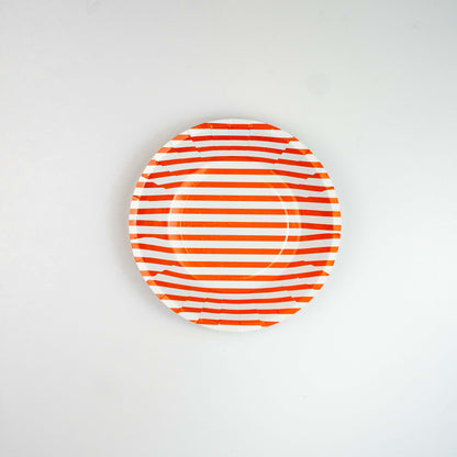 Orange Striped Party Plates