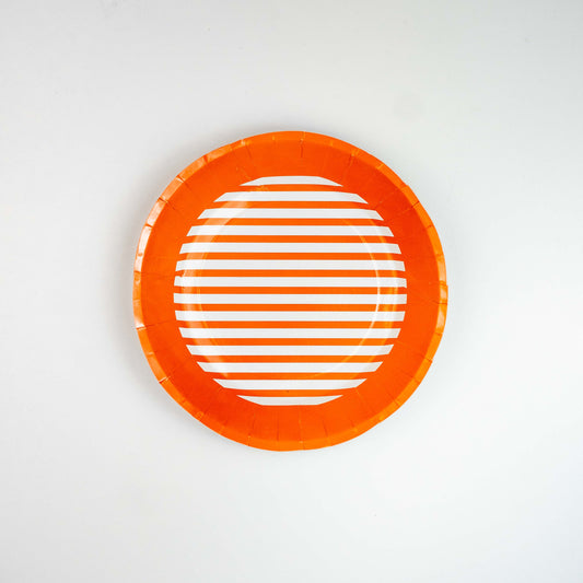 Orange Striped Party Plates