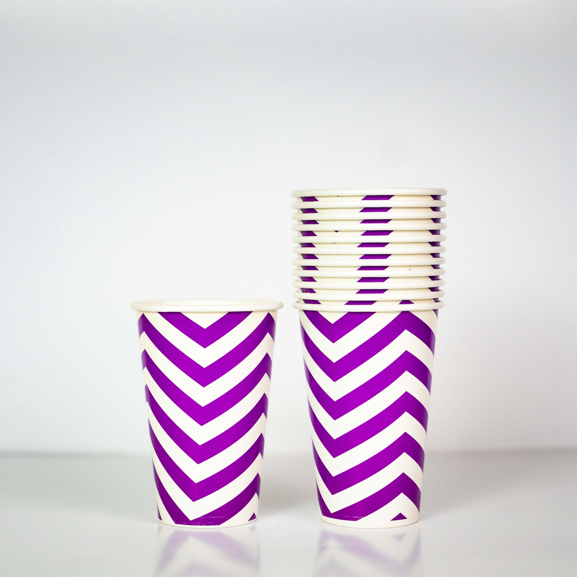 Purple Chevron Party Glass