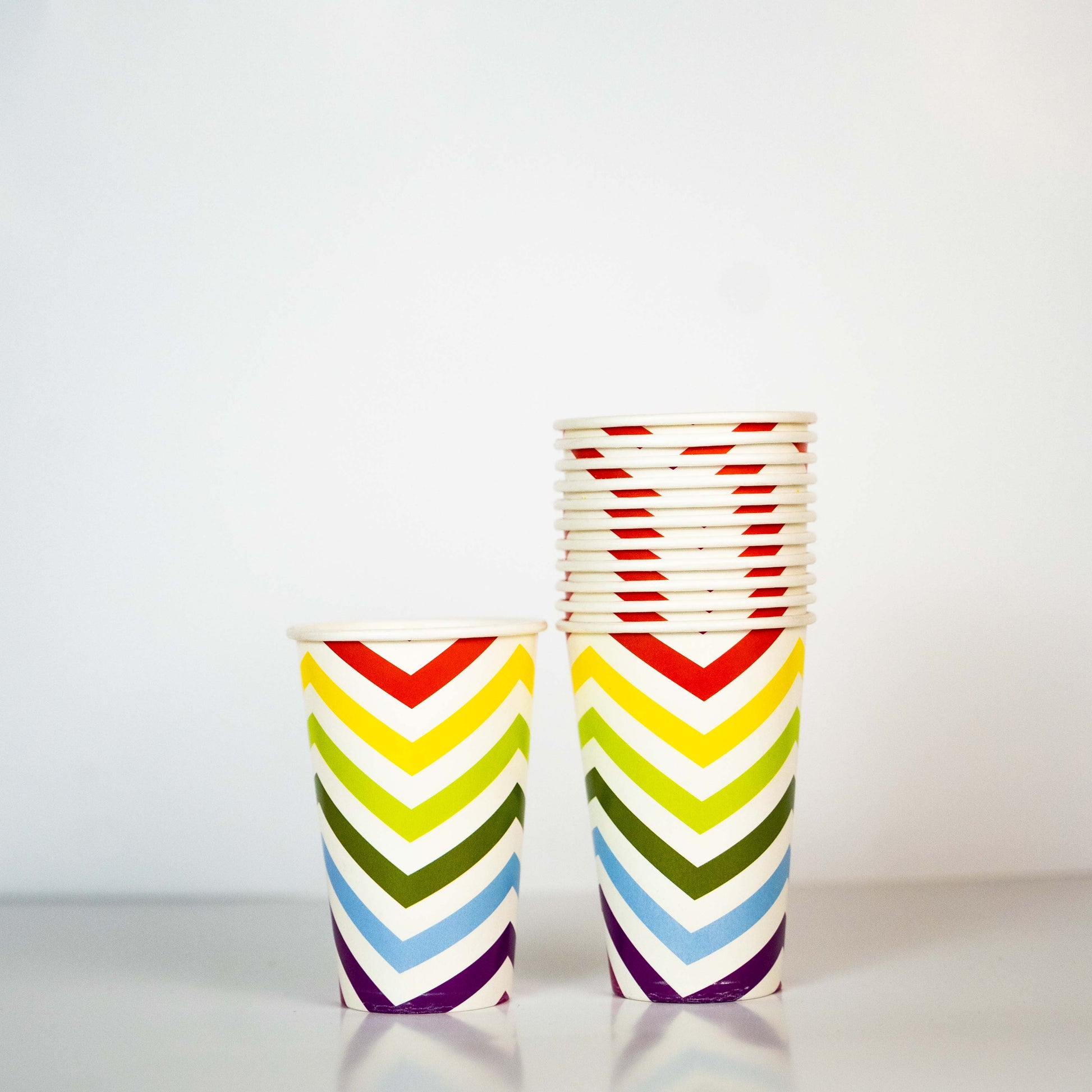 Rainbow Chevron Party Glass