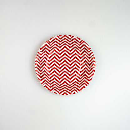 Red Chevron Party Plates