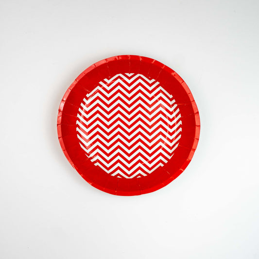 Red Chevron Party Plates